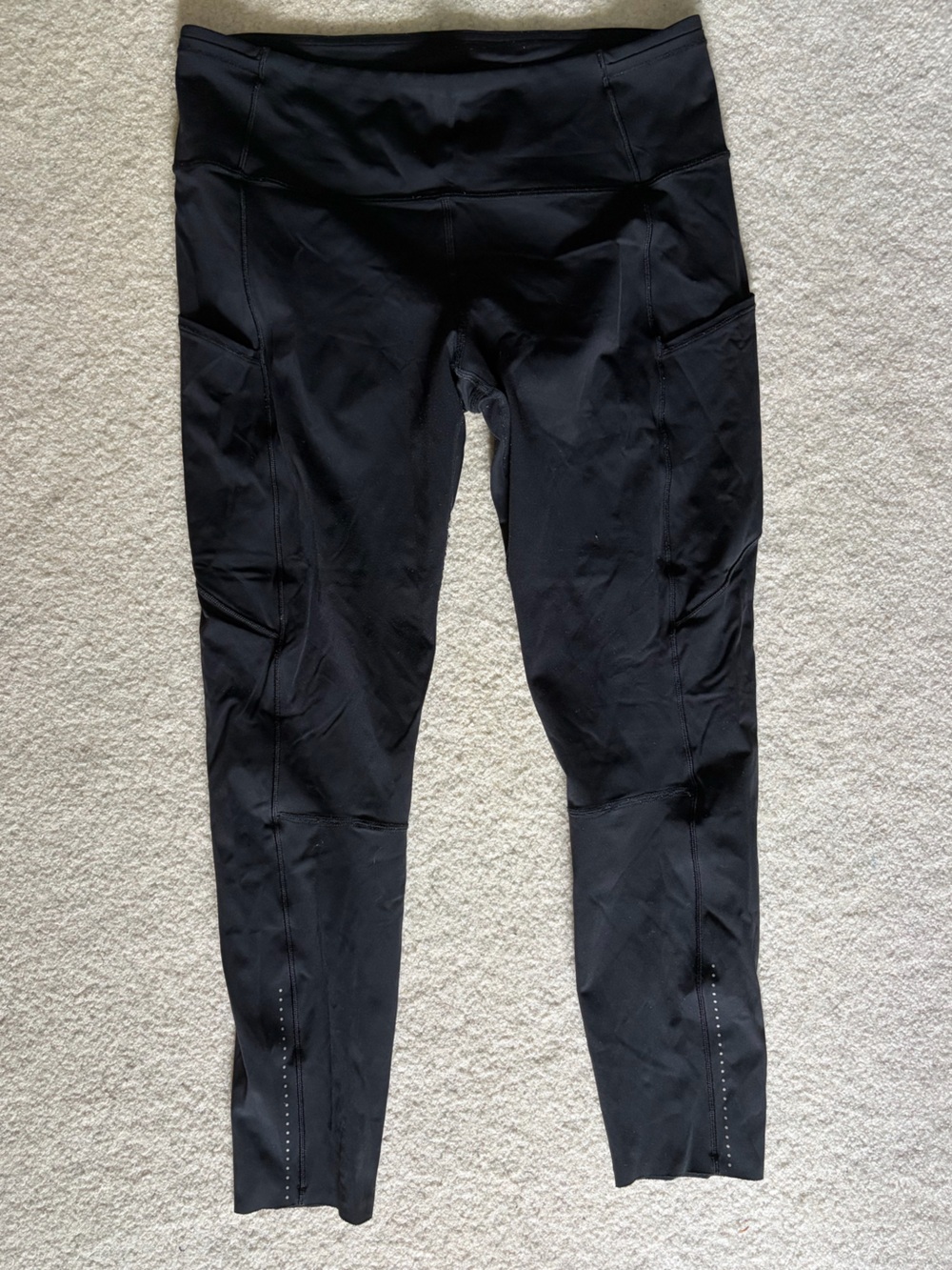 lululemon Womens Black leggings with Reflective Details